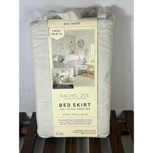 Rachel Zoe Bed Skirt For Lofted Dorm‎ Bed Twin XL Pale Grey 42" Drop Height